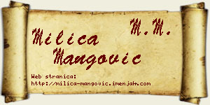 Milica Mangović vizit kartica
